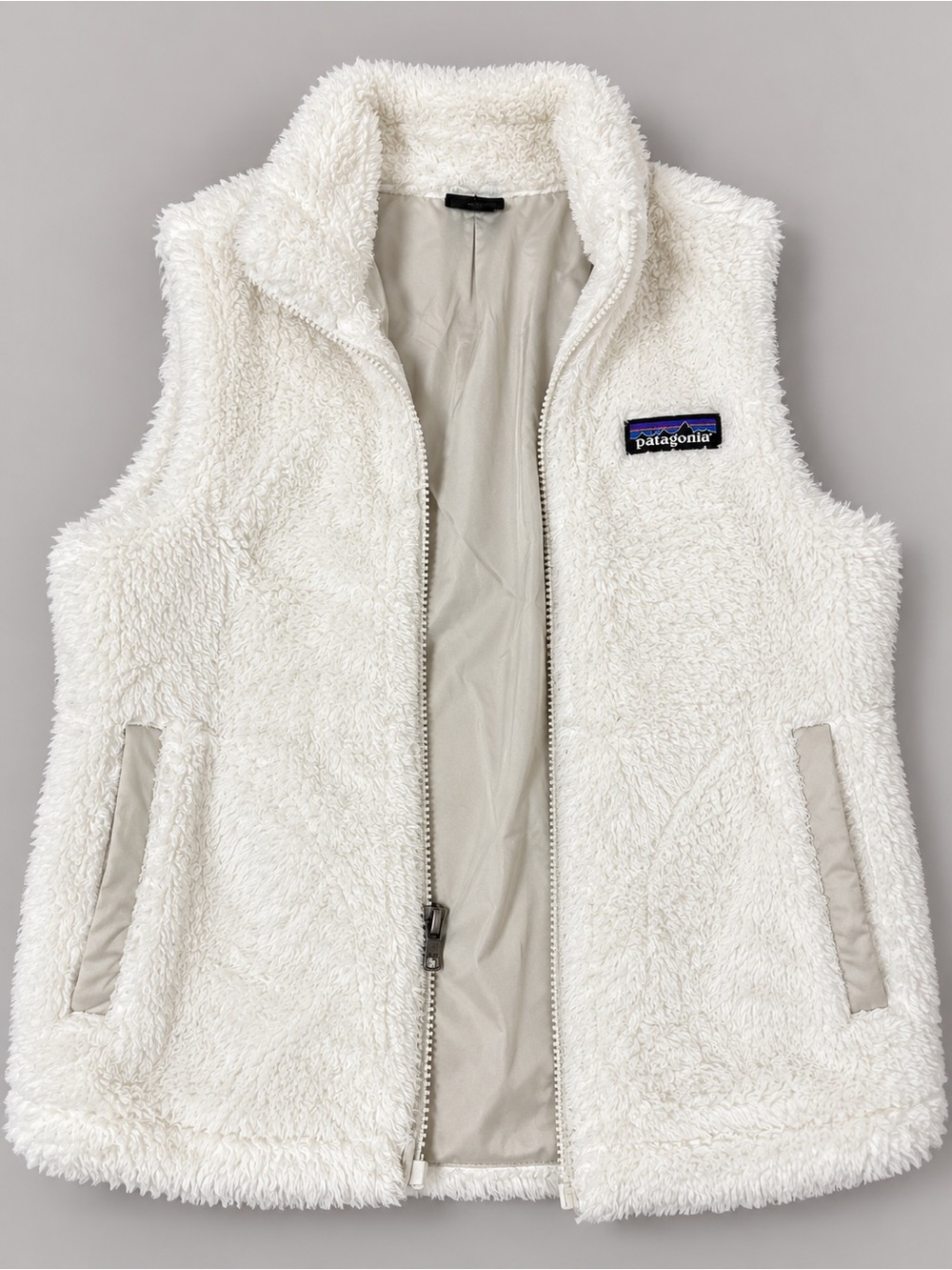 Patagonia Cream Sherpa Fleece Vest Women’s Large
